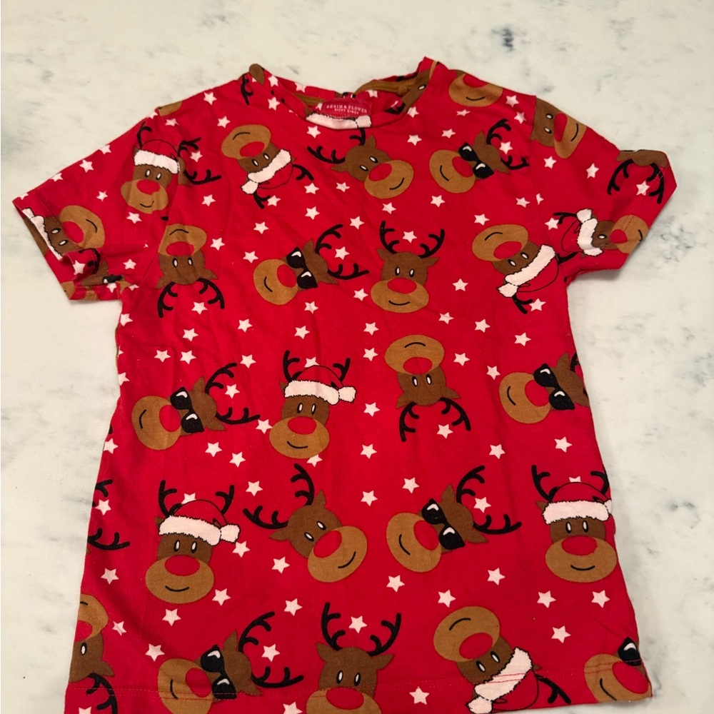 Denim & Flower Red Reindeer Tee